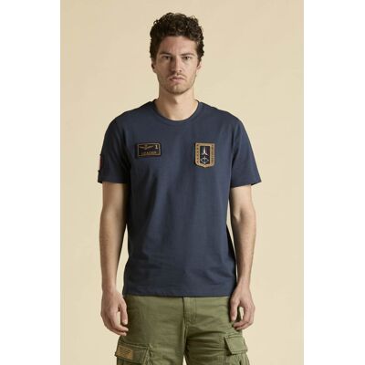 Męski T-shirt Aeronautica Militare w granatowym kolorze L Męski T-shirt Aeronautica Militare w granatowym kolorze L