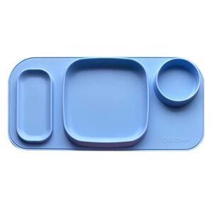 DERYAN Silikonowa podkładka pod naczynia dla dzieci Quuby, niebieska
