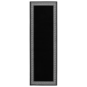 vidaXL Chodnik dywanowy, BCF, czarny z motywem, 80x250 cm