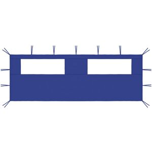 vidaXL Ścianka z oknami do altany, 6x2 m, niebieska