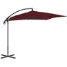 vidaXL Parasol wiszący ze stalowym słupkiem, 250x250 cm, czerwone wino