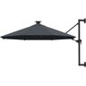 vidaXL Parasol ścienny z LED, na metalowym słupku, 300 cm, antracytowy