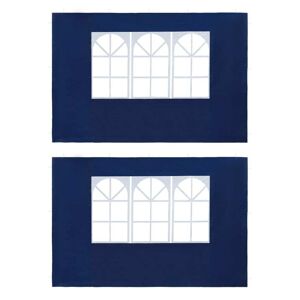 vidaXL Ścianki boczne namiotu, 2 szt., z oknem, PE, niebieskie