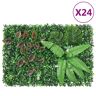 vidaXL Maty ze sztucznymi roślinami, 24 szt, zielone, 40x60 cm