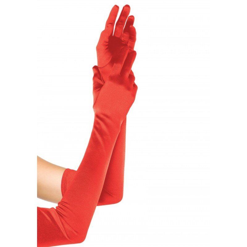 Leg Avenue Satynowe długie rękawiczki w kolorze czerwonym