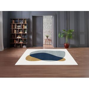 Vente-unique Tapete com motivo abstrato 160 x 230 cm branco, azul e amarelo - SANTORELA Vente-unique Tapete com motivo abstrato 160 x 230 cm branco, azul e amarelo - SANTORELA