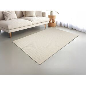 Vente-unique Tapete 100% lã tufado à mão - 160 x 230 cm - Branco pérola - 2000 g/m² - LUZAN Vente-unique Tapete 100% lã tufado à mão - 160 x 230 cm - Branco pérola - 2000 g/m² - LUZAN