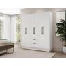 Vente-unique Guarda-roupa 6 portas e 2 gavetas C162 branco - FEOVA