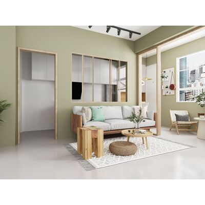 Vente-unique Divisória de correr em alumínio termolacado natural claro 180x130 cm - RAVENA Vente-unique Divisória de correr em alumínio termolacado natural claro 180x130 cm - RAVENA