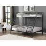 Vente-unique Beliche ELEVATIO IV 90 e 140 x 190 cm aço preto + colchão