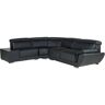 LINEA SOFA Sofá de canto em pele Preto - Canto esquerdo - NAHIA