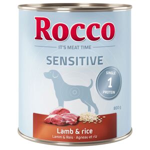 Rocco 24x800g cordeiro e arroz Rocco Sensitive comida húmida cães