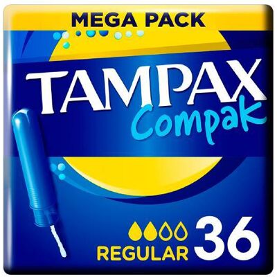 Tampax Compak Regular Tampão com Aplicador 36 unidades Tampax Compak Regular Tampão com Aplicador 36 unidades