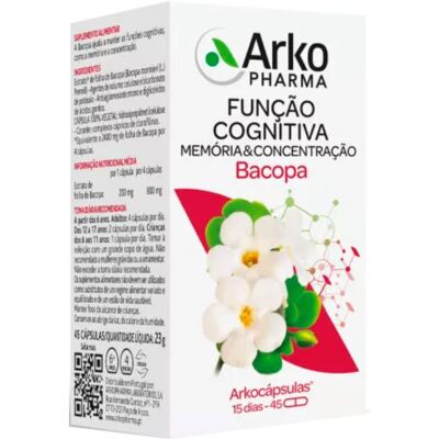 Arkopharma Arkocápsulas Função Cognitiva Bacopa 45 cápsulas Arkopharma Arkocápsulas Função Cognitiva Bacopa 45 cápsulas