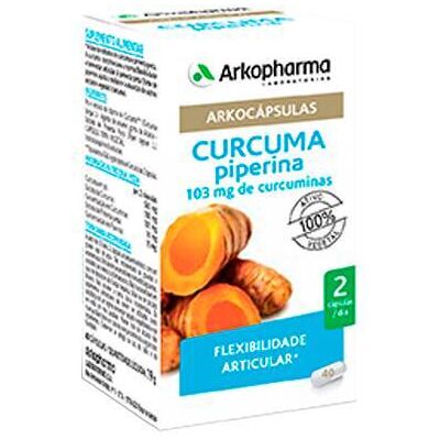 Arkopharma Arkocápsulas Cúrcuma Piperina Bio 40 cápsulas - Suplemento alimentar Arkopharma Arkocápsulas Cúrcuma Piperina Bio 40 cápsulas - Suplemento alimentar