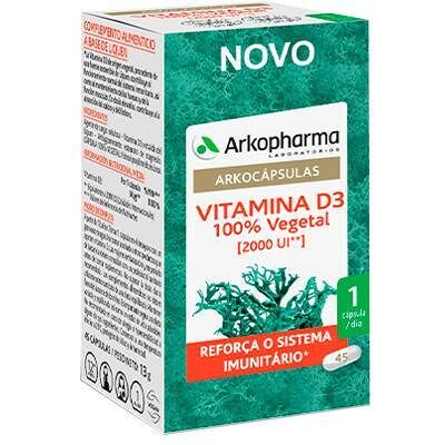 Arkopharma Arkocápsulas Vitamina D3 100% Vegetal - Suplemento Arkopharma Arkocápsulas Vitamina D3 100% Vegetal - Suplemento