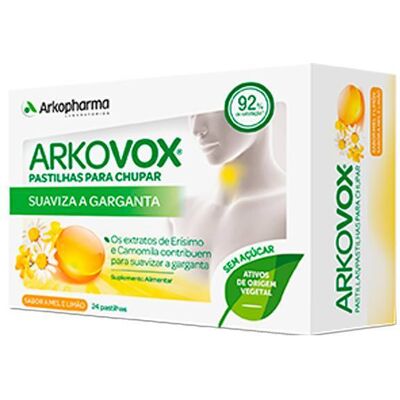 Arkopharma Arkovox Mel e Limão Suplemento Alimentar 24 pastilhas para chupar Arkopharma Arkovox Mel e Limão Suplemento Alimentar 24 pastilhas para chupar