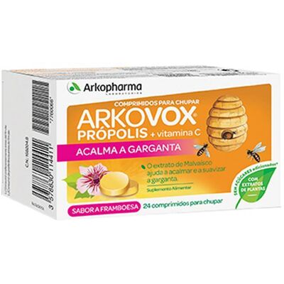 Arkopharma Arkovox Própolis e Vitamina C Sabor Framboesa 24 comprimidos Arkopharma Arkovox Própolis e Vitamina C Sabor Framboesa 24 comprimidos