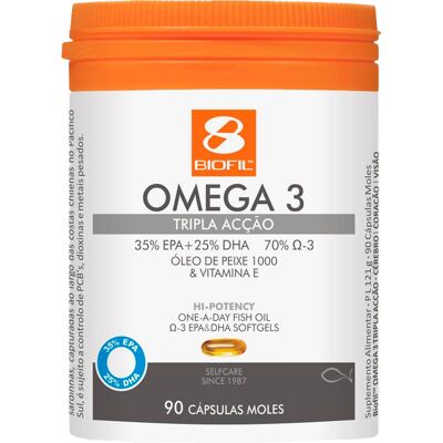 BIOFIL - Omega 3 Tripla Ação - 700Mg - 90 cápsulas - Supplement BIOFIL - Omega 3 Tripla Ação - 700Mg - 90 cápsulas - Supplement