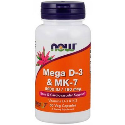 NOW Foods Mega D3 & MK-7 - Suplementos Alimentares - Ossos e Coração NOW Foods Mega D3 & MK-7 - Suplementos Alimentares - Ossos e Coração
