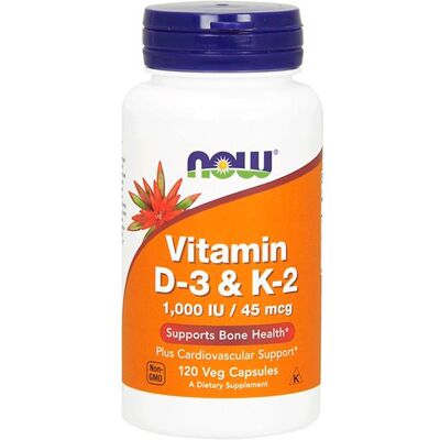 NOW FOODS Vitamina D-3 & K-2 - Apoio Ósseo e Imunológico NOW FOODS Vitamina D-3 & K-2 - Apoio Ósseo e Imunológico