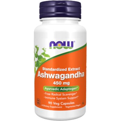 NOW Foods Ashwagandha 450mg - Alívio do Estresse & Apoio à Imunidade NOW Foods Ashwagandha 450mg - Alívio do Estresse & Apoio à Imunidade