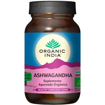 Organic India Ashwagandha - Suplemento herbal para o estresse - 90 Cápsulas Organic India Ashwagandha - Suplemento herbal para o estresse - 90 Cápsulas