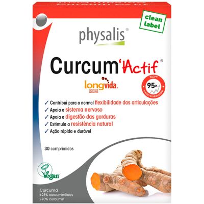 Physalis Curcum Actif - Longvida, Apoio às articulações - Suplemento alimentar Physalis Curcum Actif - Longvida, Apoio às articulações - Suplemento alimentar