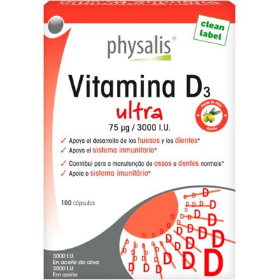 Physalis Vitamina D3 Ultra 100 cápsulas Physalis Vitamina D3 Ultra 100 cápsulas