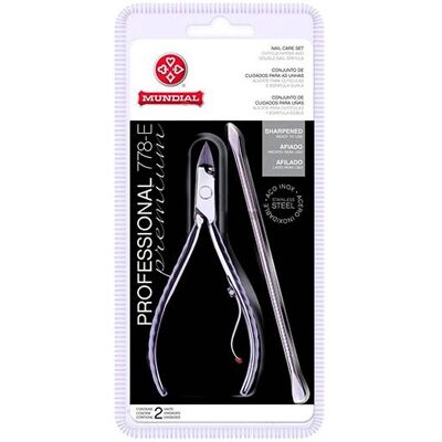 Mundial Alicate Para Cutículas Com Espátula Dupla Professional 778-E Mundial Alicate Para Cutículas Com Espátula Dupla Professional 778-E