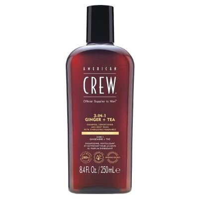 American Crew 3-em-1 Gengibre + Chá Shampoo, Condicionador e Gel de Banho (250ml) American Crew 3-em-1 Gengibre + Chá Shampoo, Condicionador e Gel de Banho (250ml)