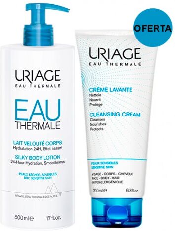 Uriage Eau Thermale Leite Aveludado Corpo 500ml + OFERTA Creme Lavante 200ml