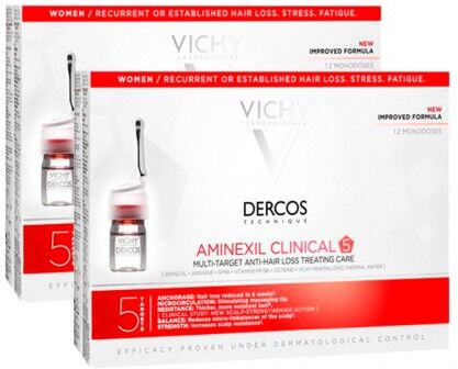 Vichy Dercos Aminexil Clinical 5 - 2x12 Ampolas - Mulher