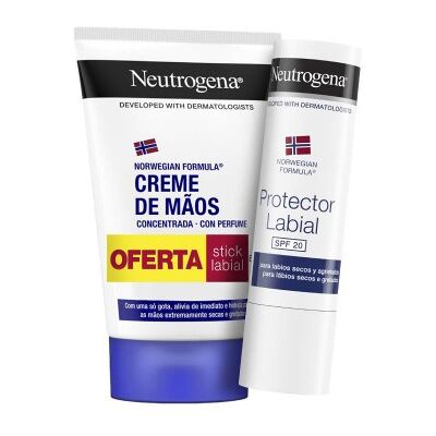 Conjunto de Cuidados Neutrogena para Mãos e Lábios - Cremes e Bastão Conjunto de Cuidados Neutrogena para Mãos e Lábios - Cremes e Bastão