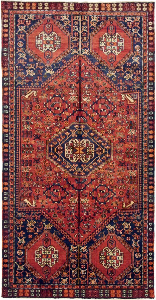 Nain Trading Tapete Oriental Ghashghai 269x139 Corredor Dark Grey/Rust (Lã, Pérsia / Irão, Mão-atada)