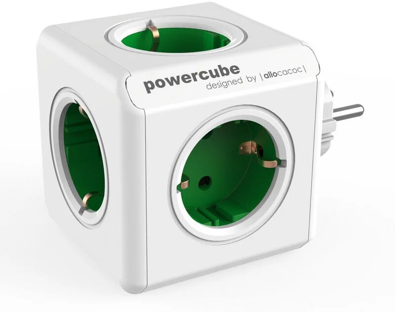 Powercube 5 tomadas verde