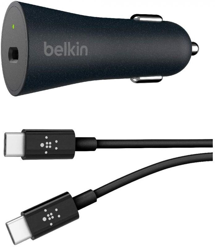 Belkin boost charge carregador para carro usb-c 27w + cabo com quick charge 4+