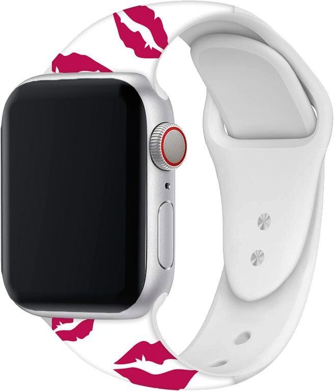 Cool correa estampado kiss para apple watch 42/44mm series 1/2/3/4/5/6/se