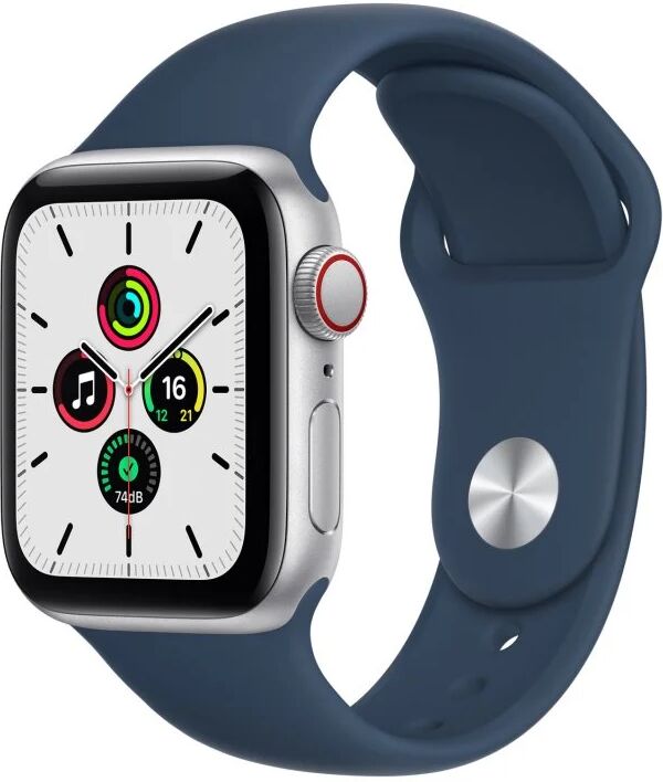 Apple watch se 2021 gps + cellular 40mm aluminio plata con correa deportiva azul