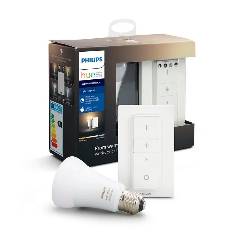 Philips hue white ambiance lâmpada led e27 8.5w branca + comando