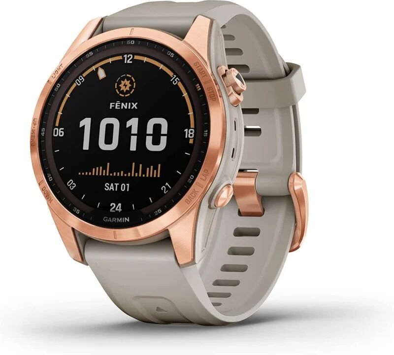 Garmin fénix 7s solar smartwatch 42mm ouro rosa/beige