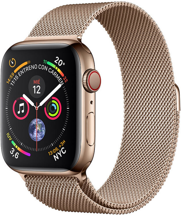 Apple watch series 4 gps + cellular 40mm acero inoxidable dorado con correa milanese dorada