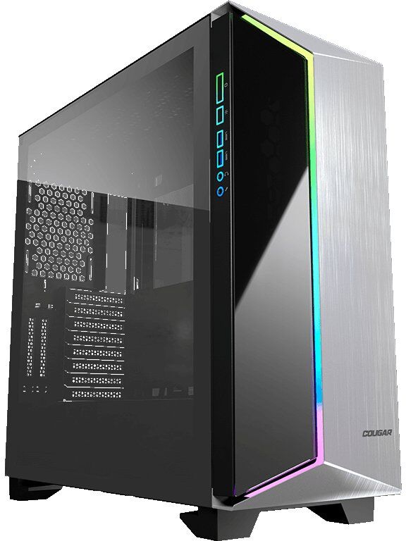 Cougar darkblader-g rgb vidro temperado usb 3.1 alumínio