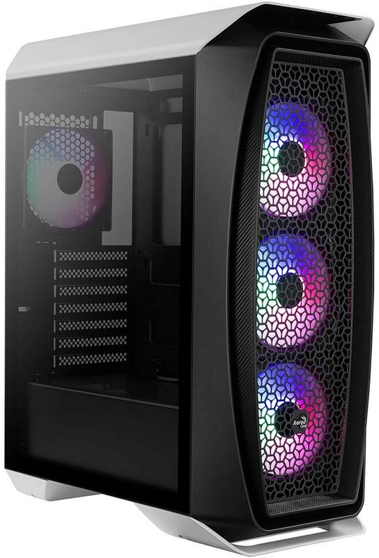 Aerocool aero one frost vidro temperado usb 3.1 rgb branca