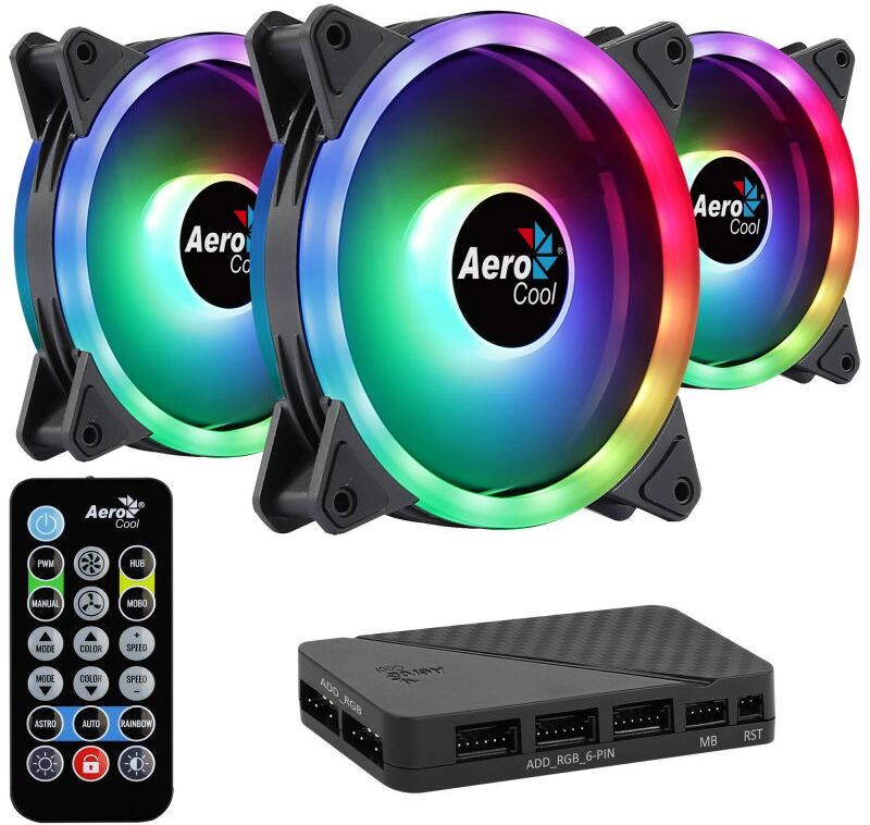 Aerocool duo12pro argb kit 3 ventiladores 120mm