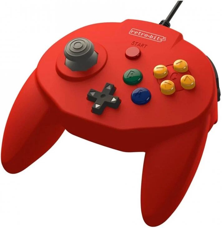 Retro-bit tribute 64 gamepad usb para nintendo64 vermelho