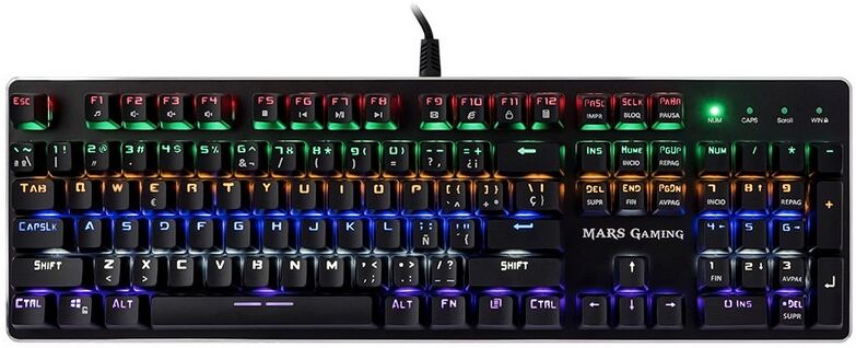 tacens Teclado mecânico gaming tacens mars gaming mk4 retro iluminado switch azul