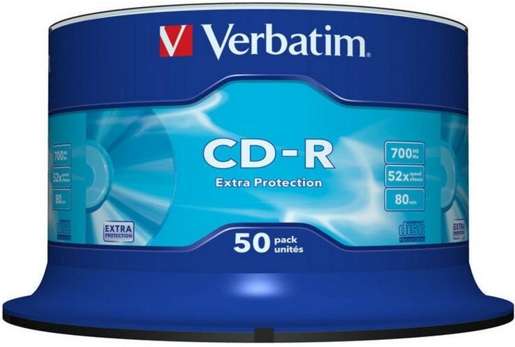 Verbatim cd-r 52x 700mb bobina 50 unidades