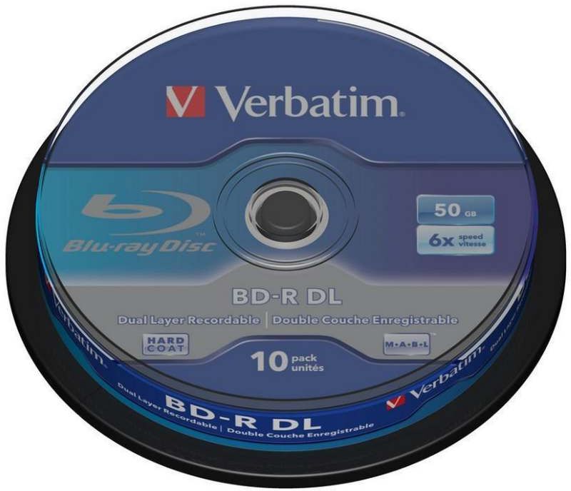 Verbatim blu-ray disc doble capa 50gb 6x bobina 10 unds