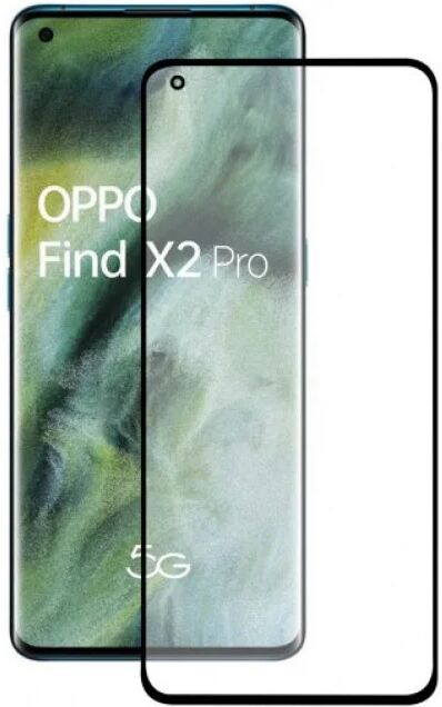 Ksix cristal templado 9h full glue 2.5d borde negro para oppo find x2 pro